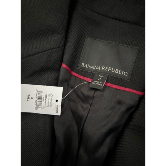 Banana Republic Tall Black One Button Blazer Womens Size 8 Business Casual wool - Picture 2 of 7